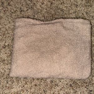 Beige fur wallet purse bag